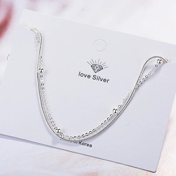 NEW 925 Sterling Silver Layered Bead Bracelet - Picture 4 of 9